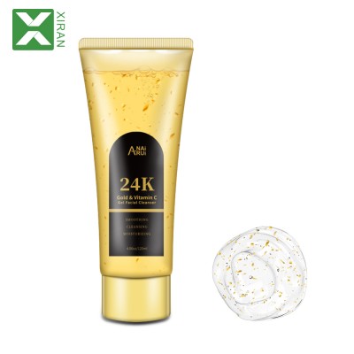 China Factory Wholesale Skin Pore Cleansing Gel Foam Face Cleanser With 24K Gold Vitamin C