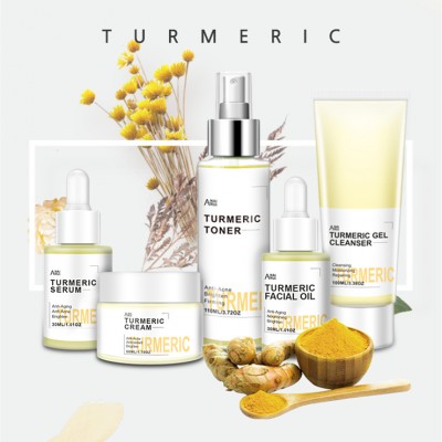 Factory OEM ODM Skin Care Privare Label  Korea Whitening Anti-aging Turmeric Skin Care Set