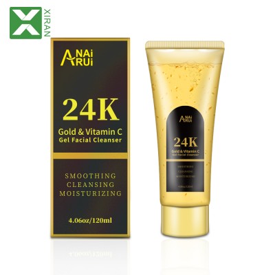 Private Label Best Facial Wash 24K Gold With Vitamin C Gel Face Cleanser