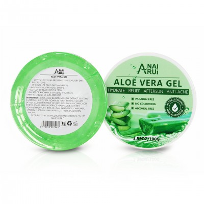 Natural Aloe Vera Smooth Gel Acne Treatment Face Cream for Hydrating Moist Repair After Sun